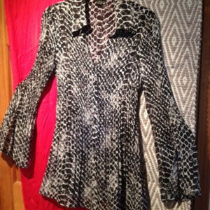 Snake Print, Long Sleeve Blouse